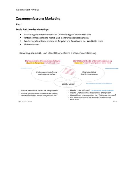 Zusammenfassung Marketing 2 Zusammenfassung Marketing Kap 1 Duale