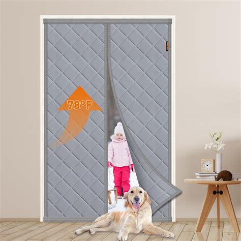 Magzo Magnetic Winter Thermal Insulated Door Curtain Fits Door Size