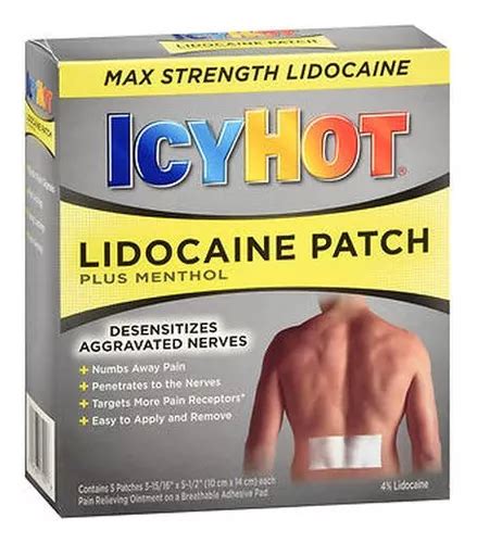 Adesivos De Alívio Da Dor Icy Hot Lidocaine Plus Menthol X