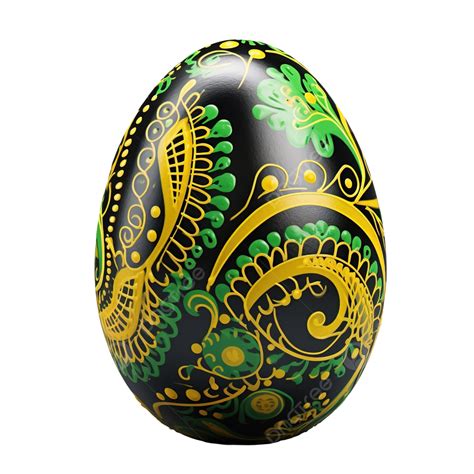 Green And Yellow Dot And Curve Line Drawing On Easter Egg Png April