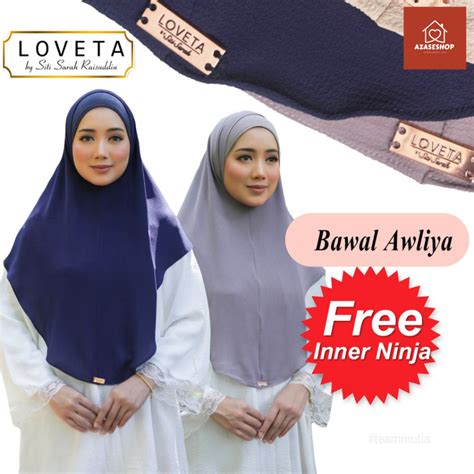 Terbaru Bawal Awliya Tudung Labuh Instant Shawl Loveta By Siti Sarah