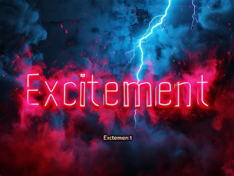 Premium Photo Photo Of Excitement Text With Lightning Effect Bold And