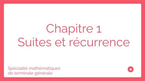 Chapitre Suite Et R Currence