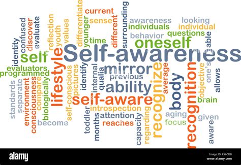 Background Concept Wordcloud Illustration Of Self Awareness Stock Photo