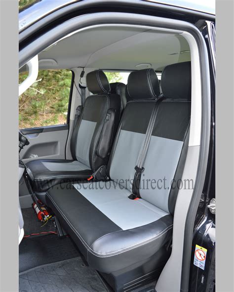 VW Transporter T5 9 Seater Minibus Seat Covers Black & Grey Genuine ...