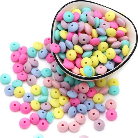 BOBO BOX 12mm 20pcs Silicone Beads Lentil Teether Baby Nursing Necklace