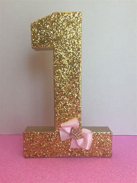 First Birthday Pink and Gold Number One Princess First - Etsy