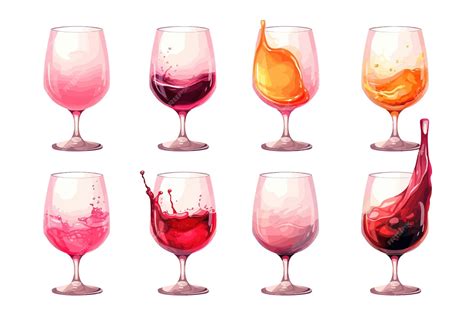 Premium Vector Wine Glass Vector Set Collection Graphic Clipart