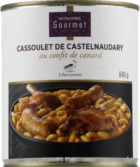 Monoprix Gourmet Cassoulet De Castelnaudary Au Confit De Canard La Boîte De 840 G Amazon Fr