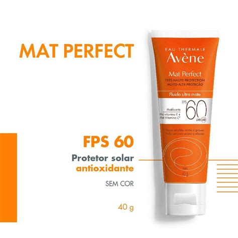 Protetor Solar Avene Mat Perfect Fluido Ultra Mate Sem Cor Fps 60 40g