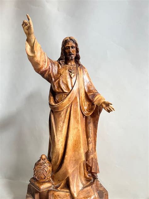 Escultura El Santo Jesucristo Olot Madera Yeso Principios Del