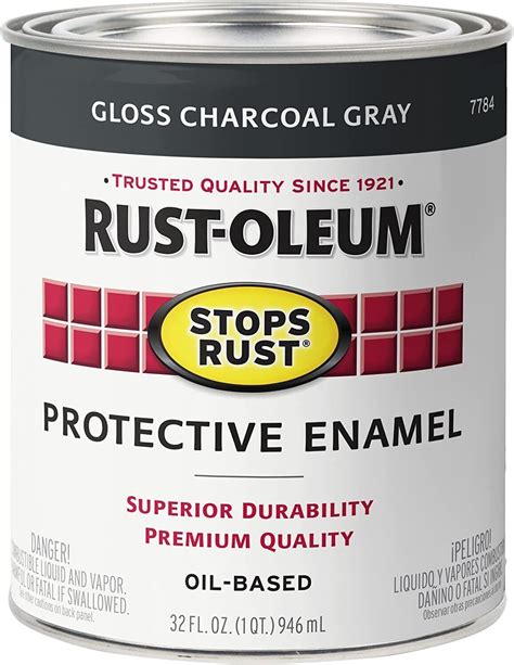 Rust Oleum Stops Rust Brush On Paint Quart Gloss Charcoal