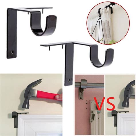 Follure Single Hang Curtain Rod Holders Bracket Into Window Frame