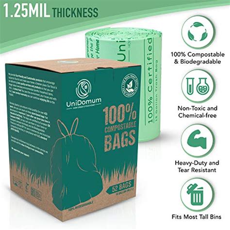 Heavy Duty 100 Compostable And Biodegradable Trash Bags 125mil By