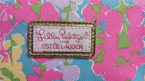 Lilly Pulitzer For Estee Lauder Small Cosmetic Bag Pink Green Flowers