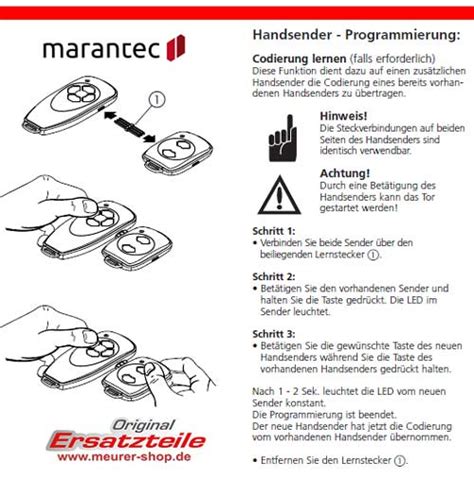 Marantec Digital Handsender Mhz Tasten