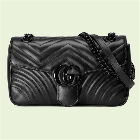 Gg Marmont Small Shoulder Bag In Black Leather Gucci Uk