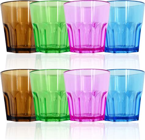 Dotbengc Colored Drinking Glasses Unbreakable Acrylic