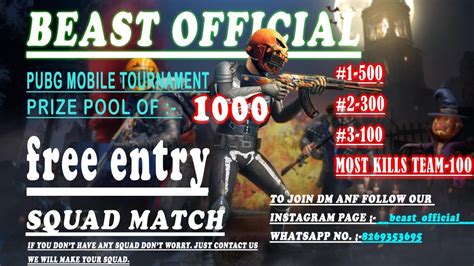 Pubg Mobile Tournament Prize Pool Of By Beast Adit Youtube