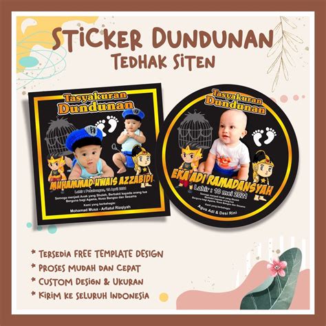 Jual Stiker Dundunan Cowok Sticker Tasyakuran Tedhak Siten Shopee