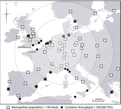 Major ports and cities in Europe | Download Scientific Diagram