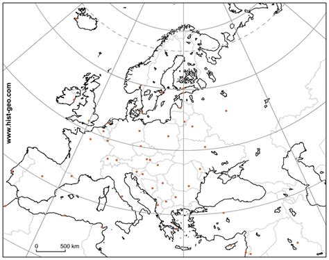 Blank Europe Map With Capitals