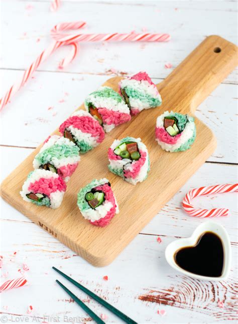 Candy Cane Sushi Christmas Bento Love At First Bento