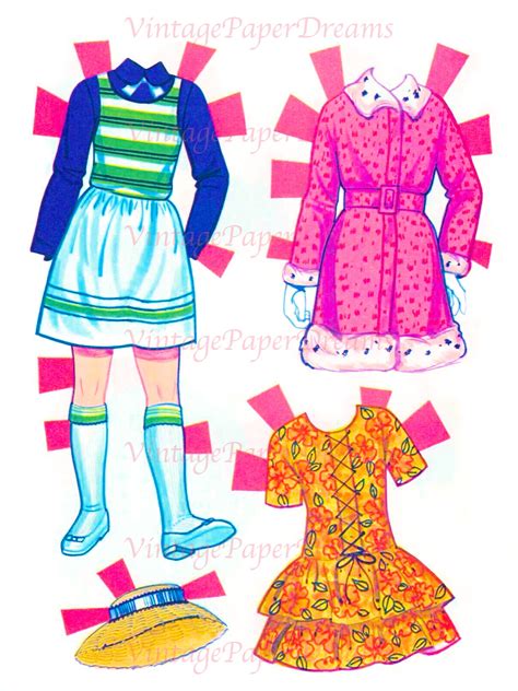 Vintage Paper Doll Printable Pdf Malibu Skipper Paper Doll 70s 1970s Paper Doll Digital Download