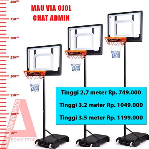 Jual Ring Basket Portable Tiang Basket Plus Papan Pantul 2 7METER