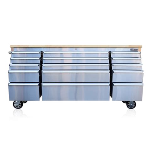 Stainless Steel Tool Chest Box Bench Wooden Worktop Us Pro Tools