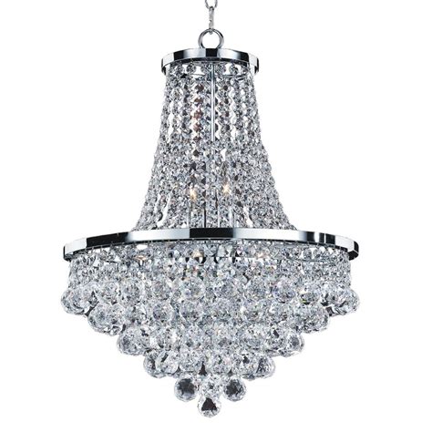 Glow Lighting Vista 8 Light Faceted Crystal Ball And Chrome Chandelier