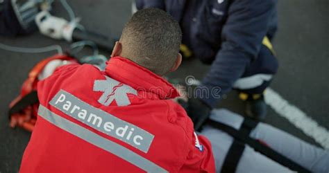 People Uniform And Paramedics With Emergency Healthcare And Patient