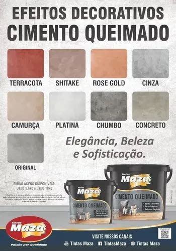 Efeito Cimento Queimado Maza 5 6 Kg Interno Externo Cores R 70 em São