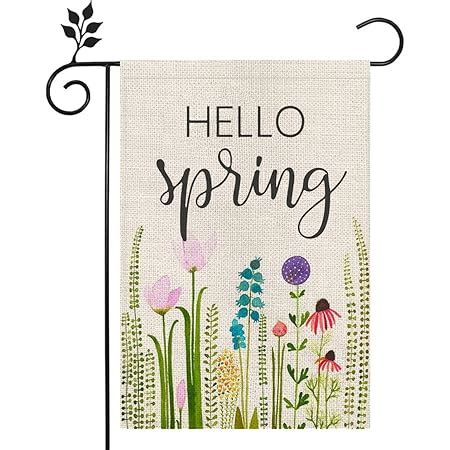 Amazon Spring Summer Garden Flag Floral Welcome 1218 Inch Double