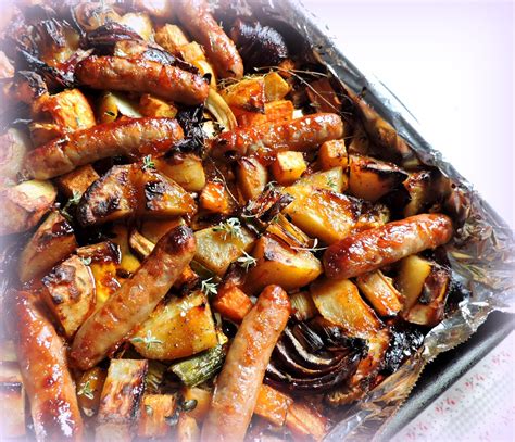 Sticky Sausage Tray Bake The English Kitchen