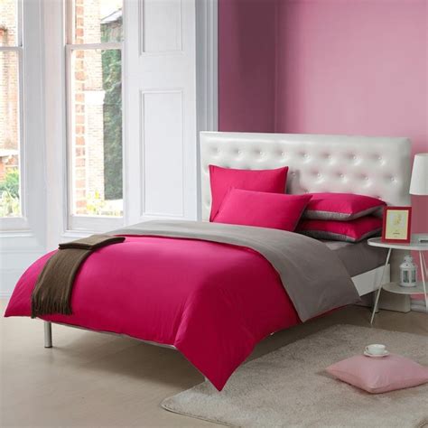 Deep Hot Pink And Gray Solid Pure Color Simply Chic Girls Dorm Room