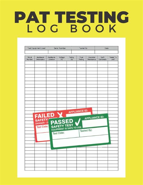 Buy Pat Testing Log Book Portable Appliance Testing Certificate