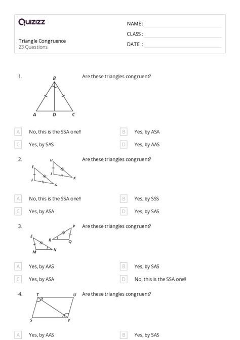 50 Congruence Worksheets For 12th Year On Quizizz Free And Printable