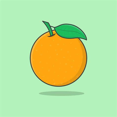 Orange Fruit Cartoon Vector Illustration Fresh Orange Fruit Flat Icon