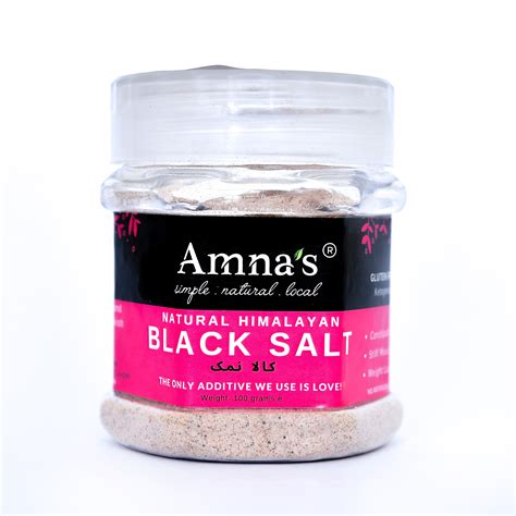 Himalayan Black Rock Salt Kala Namak Organic کالا نمک Amnas