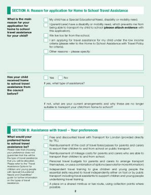 Fillable Online Home To School Travel AssistanceApplication Form Fax