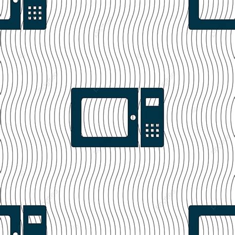 Vector Geometric Texture Seamless Pattern Featuring Microwave Icon