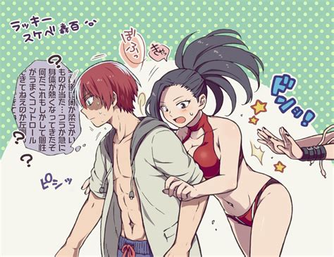 Todoroki Shouto Yaoyorozu Momo And Jirou Kyouka Boku No Hero