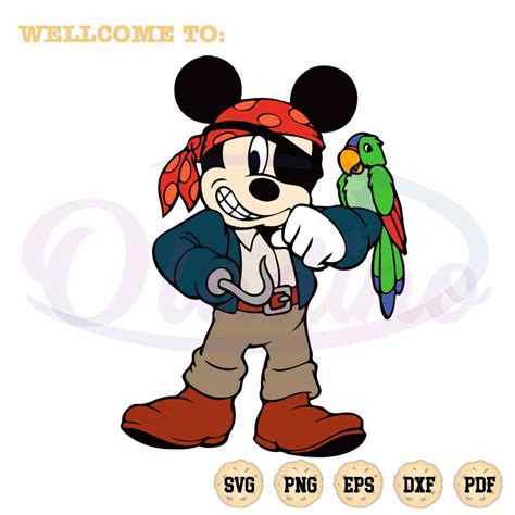 Mickey Pirate Funny Disney SVG Best Graphic Design Cutting File