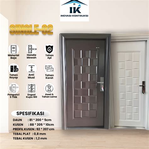 Jual Inovasi Kontruksi Single Pintu Plat Baja Single Utama Pintu