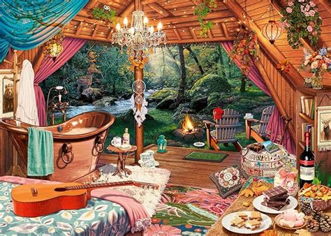 Amazon Ravensburger Cozy Glamping Puzzle 500 Piece Large Format