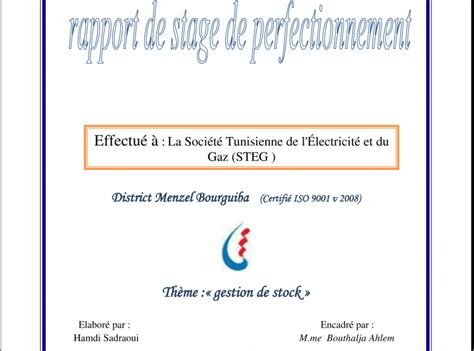 [pdf] Rapport De Stage Pfe Chez Steg Tunisie ~ Stagepfe