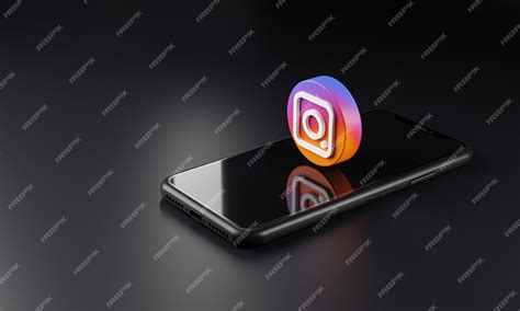 Premium Photo | Instagram Logo Icon Over Smartphone, 3D Rendering