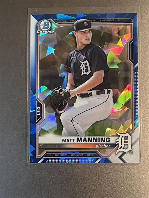 2021 Bowman Chrome Sapphire Prospects BCP111 Matt Manning Tigers EBay