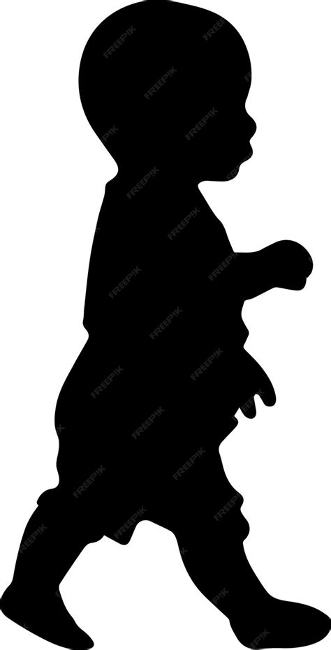 Premium Vector | A child walking vector silhouette